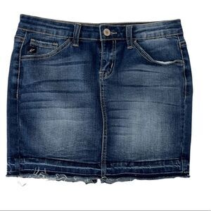 KanCan‎ Blue Jean Denim Raw Hem Skirt